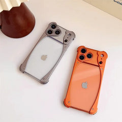 Metal Aluminum Alloy Frame Phone Case For iPhone  | Acrylic Transparent Phone Cover