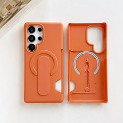 Magnetic Wallet Card Holder Case with Push-Pull Ring Stand for Samsung Galaxy