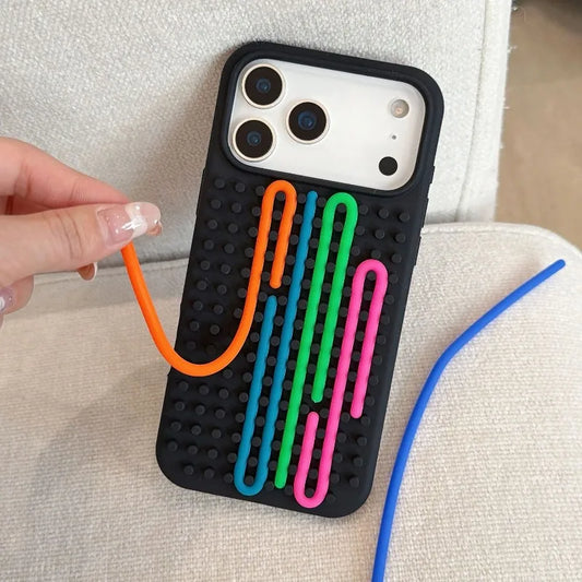Silicone Building Block Jigsaw Puzzle Case For iPhone | Fidget Anxiety Stress Therapy Phone Cover