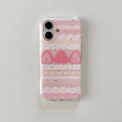 Cute Girly Strawberry Shockproof Protective Phone Case for iPhone