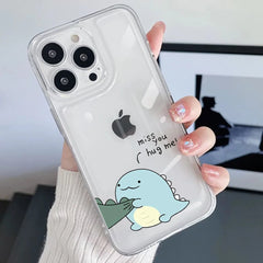 Cute Dinosaur Couple Phone Case For iPhone | Shockproof | Non-Slip Cover