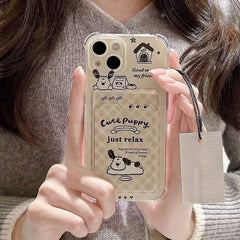 Cute Dog and Cat Phone Case For IPhone | Card Wallet Phone Cover