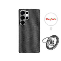 Aramid Kevlar Carbon Fiber Case for Samsung Galaxy | Ultra-Thin Magnetic Cover | Matching Ring Grip Bundle