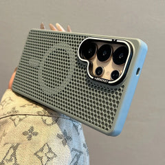 Honeycomb Mesh Cooling MagSafe Case for Samsung Galaxy with Alloy Lens Bracket