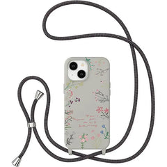 Flower Garden Print Case with Crossbody Strap  for iPhone