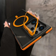 Flip Metal Lens Holder Case for Samsung Galaxy