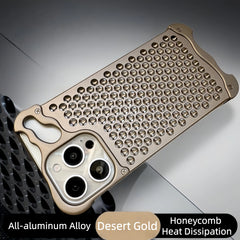 Honeycomb Metal Aluminum Alloy Heat Dissipation Bumper Phone Case for iPhone