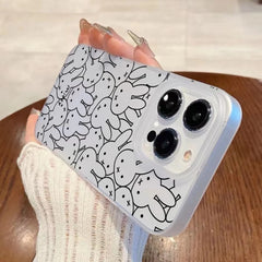 Anime Cute Matte Clear Frosted Shockproof phone Case iPhone