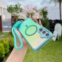Laser Gradient Magnetic Lanyard Shockproof Case for Samsung Galaxy