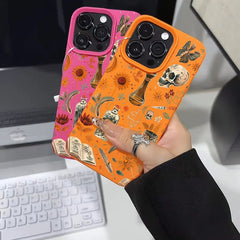 Artistic Skull Print Phone Case For iPhone