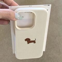 Minimalist Brown Dachshund Dog Phone Case For iPhone | Soft TPU Cover