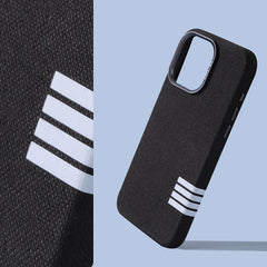 Premium Flax Linen Fabric MagSafe Case For iPhone | Textured Cotton Canvas Alloy Lens Phone Cover