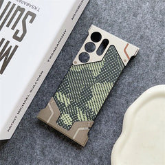Magnetic Alloy Frame Bumper Phone Case For Samsung Galaxy | Kevlar Camouflage Metal Protective Cover