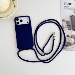 Crossbody Lanyard Cord Liquid Silicone Soft Case for iPhone