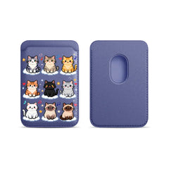 Cute Mosaic Cat Pattern Magnetic Card Holder | MagSafe Wallet Cover