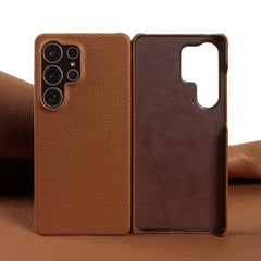 Lychee Grain Genuine Leather Case For Samsung Galaxy