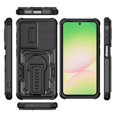 Rugged Heavy Duty Armor Case with Sliding Camera Cover & Kickstand for Samsung Galaxy | Shockproof Phone Cover