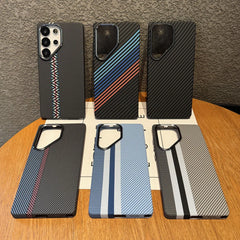 Colorful Kevlar Carbon Fiber Magnetic Phone Case For Samsung