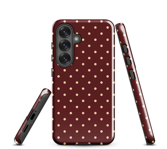 Burgundy Dotted Phone Case for Samsung Galaxy