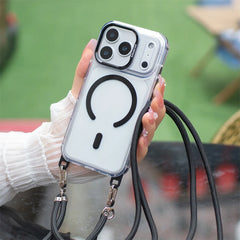Crossbody Lanyard Clear Case for iPhone | Adjustable Shoulder Strap MagSafe Hard Cover