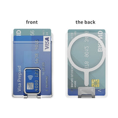 Strong Transparent Magnetic Magsafe Card Wallet | Metal Stand Holder Clear Case For iPhone