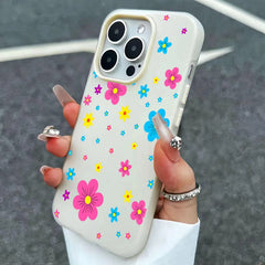 Cute Girly Colorful Flower Pattern Phone Case For iPhone