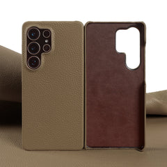 Lychee Grain Genuine Leather Case For Samsung Galaxy