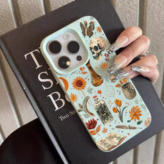 Artistic Skull Print Phone Case For iPhone
