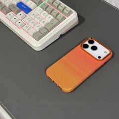 Orange Plaid Carbon Magnetic Case for iPhone
