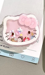 Cute Hello Kitty with Holder Phone Case For iPhone | Clear TPU Cover