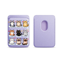 Cute Mosaic Cat Pattern Magnetic Card Holder | MagSafe Wallet Cover