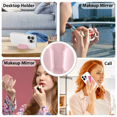 Magnetic Lip Gloss Holder | 2-in-1 Silicone Lipstick Phone Grip with Built-in Mirror | Makeup Stand Bracket