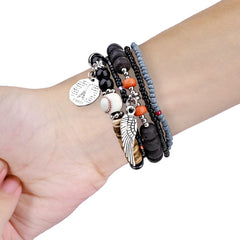 Boho Colorful Beaded Bracelet Band with Silver Charms  For Apple Watch | Jewelry Strap