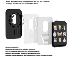 Simple Cute Graffiti Pattern Magnetic Card Holder
