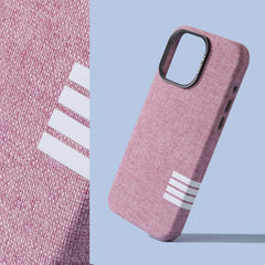 Premium Flax Linen Fabric MagSafe Case For iPhone | Textured Cotton Canvas Alloy Lens Phone Cover