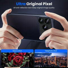 Carbon Fiber Texture Metal Camera Lens Protector for iPhone| Tempered Glass