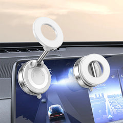 Strong Magnetic Car Phone Holder with Foldable MagSafe Design | 360° Adjustable Vacuum Mount