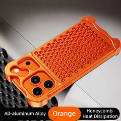 Honeycomb Metal Aluminum Alloy Heat Dissipation Bumper Phone Case for iPhone