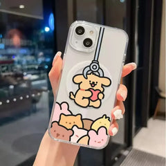 Cute Puppy Transparent Magsafe Phone Case For iPhone | Couple Phone Covers