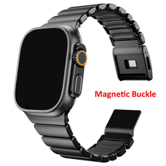Stainless Steel Silicone Band for Apple Watch | Metal Bracelet for iWatch | Magnetic buckle strap |