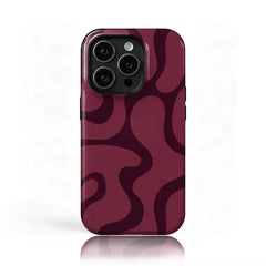 Burgundy Style Patterned Double-Layer Phone Case for iPhone