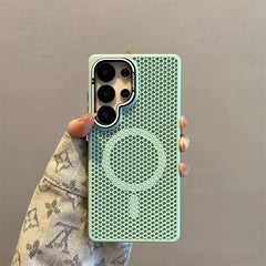 Honeycomb Mesh Cooling MagSafe Case for Samsung Galaxy with Alloy Lens Bracket