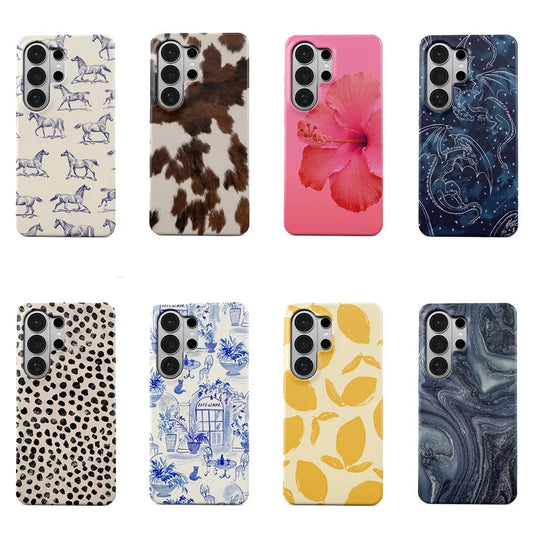 Aesthetic Pattern Case for Samsung Galaxy | Trendy Floral Animal Marble Protective Hard Cover