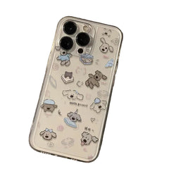 Cartoon Puppy Case For iPhone| Shockproof Case | Transparent Phone Case