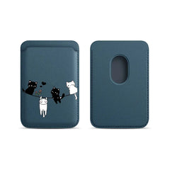 Cute Cat Print Magnetic Card Holder | MagSafe Wallet Cover
