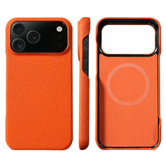Cowhide Leather Magnetic Magsafe Phone Case for iPhone