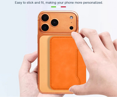 Magnetic Thin Leather Wallet for Phone | Card Holder with Makeup Mirror | MagSafe Wallet