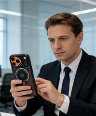 IMD Double-sided Lamination Mecha Magnetic Phone Case For iPhone