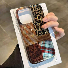 Glittered Leopard Print Phone Case For iPhone | Soft TPU Shockproof Cover