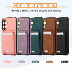 Leather Wallet Case with Shoulder Lanyard Strap for Samsung Galaxy | Built-in Stand Cover